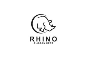 rhinocéros logo template design icône vecteur illustration