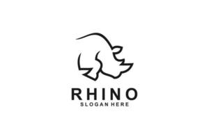 rhinocéros logo template design icône vecteur illustration