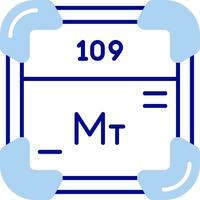 meitnerium ligne rempli icône vecteur