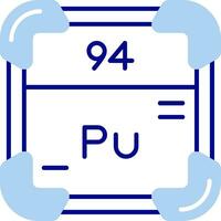 plutonium ligne rempli icône vecteur