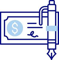 icône remplie de ligne de chèque bancaire vecteur