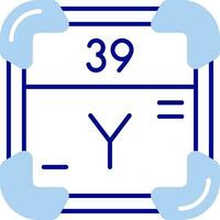 yttrium ligne rempli icône vecteur