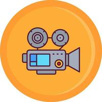 icône remplie de ligne de caméra vidéo vecteur