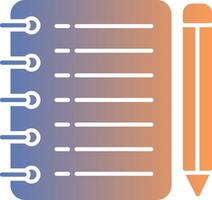 icône de dégradé de bloc-notes vecteur
