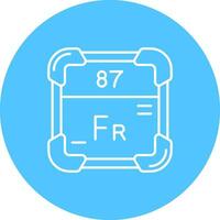 francium ligne Couleur cercle icône vecteur