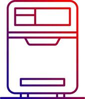 icône de dégradé de ligne de réfrigérateur vecteur