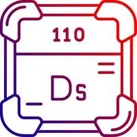 darmstadtium ligne pente icône vecteur