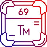 thulium ligne pente icône vecteur