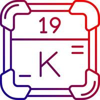 potassium ligne pente icône vecteur