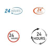 Modèle de conception d'illustration vectorielle de logo 24 heures vecteur