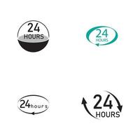 Modèle de conception d'illustration vectorielle de logo 24 heures