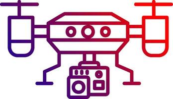 icône de gradient de ligne de drone de caméra vecteur