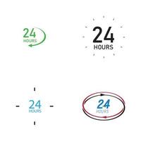 Modèle de conception d'illustration vectorielle de logo 24 heures vecteur