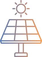 icône de dégradé de ligne de panneau solaire vecteur