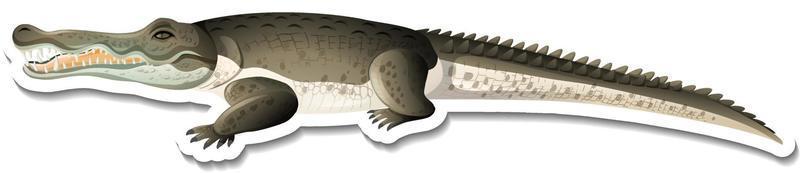un modèle d'autocollant de personnage de dessin animé de crocodile vecteur