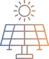 icône de gradient de ligne d'énergie solaire vecteur