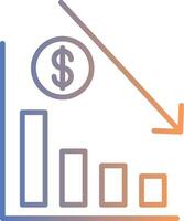 affaires déclin ligne pente icône vecteur