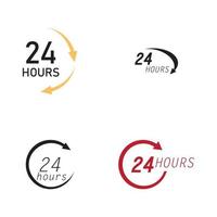 Modèle de conception d'illustration vectorielle de logo 24 heures
