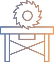 icône de gradient de ligne de scie circulaire vecteur