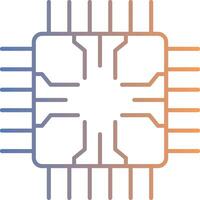 icône de dégradé de ligne de puce vecteur