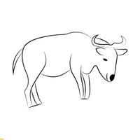 création de logo vectoriel buffalo line art pour les entreprises et les entreprises