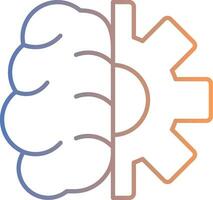 Créatif cerveau ligne pente icône vecteur