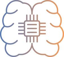 icône de gradient de ligne de cerveau vecteur