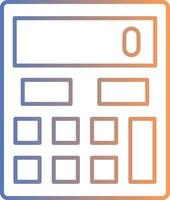 icône de gradient de ligne de calculatrice vecteur