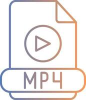 icône de dégradé de ligne mp4 vecteur