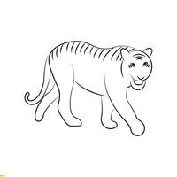 création de logo vectoriel d'art de ligne de tigre pour les entreprises et l'entreprise