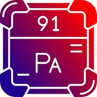 protactinium solide pente icône vecteur