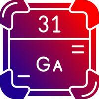 gallium solide pente icône vecteur