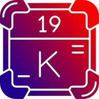 potassium solide pente icône vecteur