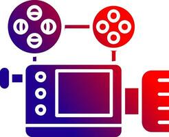 vidéo caméra solide pente icône vecteur