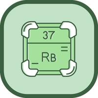 rubidium ligne rempli glissé icône vecteur