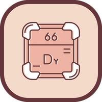 dysprosium ligne rempli glissé icône vecteur