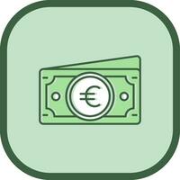 euro ligne rempli glissé icône vecteur
