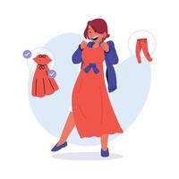 femme shopping illustration vecteur