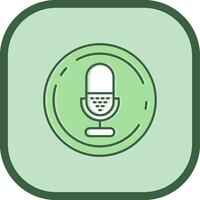 microphone ligne rempli glissé icône vecteur
