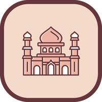 mosquée ligne rempli glissé icône vecteur