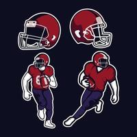 quatre icônes de football américain vecteur