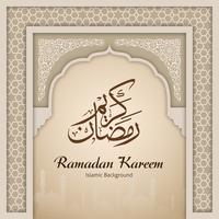 Ramadan Kareem Salutation Fond Arche islamique vecteur