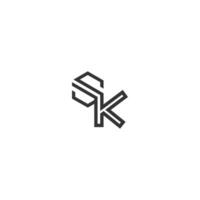 alphabet lettres initiales monogramme logo ks, sk, k et s vecteur