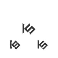 alphabet lettres initiales monogramme logo ks, sk, k et s vecteur