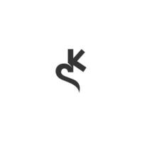 alphabet lettres initiales monogramme logo ks, sk, k et s vecteur