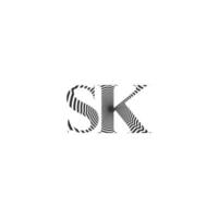 alphabet lettres initiales monogramme logo ks, sk, k et s vecteur