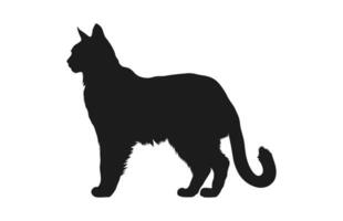 Lynx chat noir silhouette vecteur gratuit