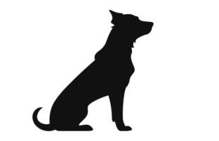 une chien silhouette noir vecteur gratuit