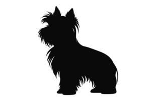 une Yorkshire terrier chien noir silhouette vecteur gratuit