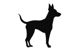 Portugais podengo chien silhouette noir vecteur gratuit